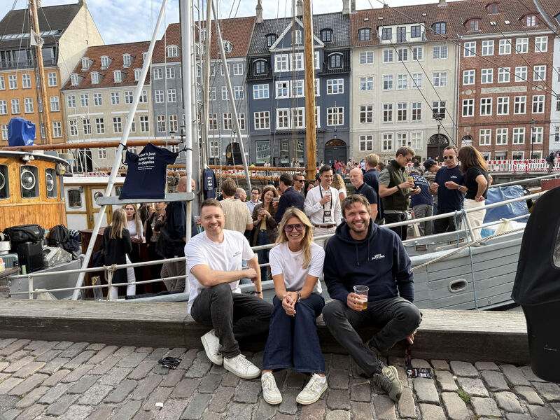 The Ugly Duckling Ventures partners sitting by the water in Nyhavn, Copenhagen